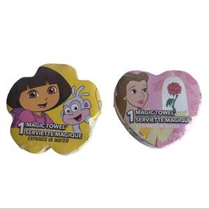 Disney Belle & Dora the Explorer Magic Towels Set NWT